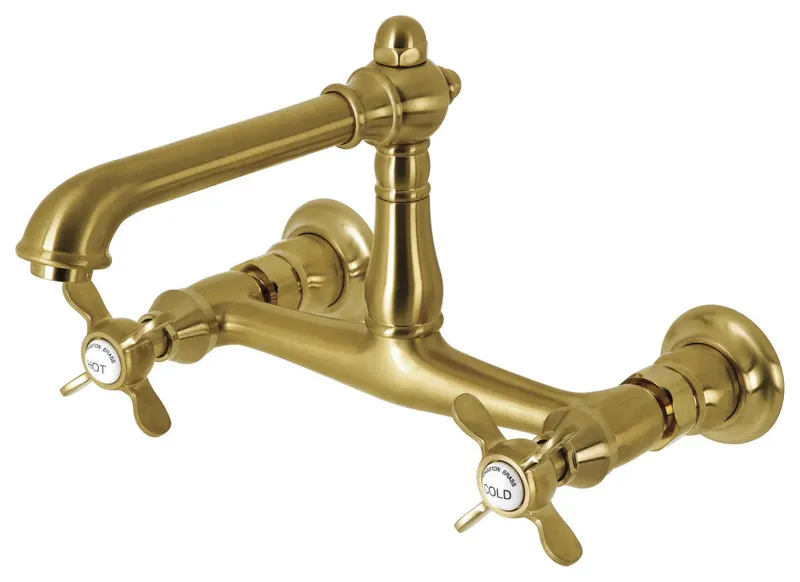 Kingston Brass KS724.BEX Essex 1.2 GPM Wall Mounted Bridge - Brushed Brass