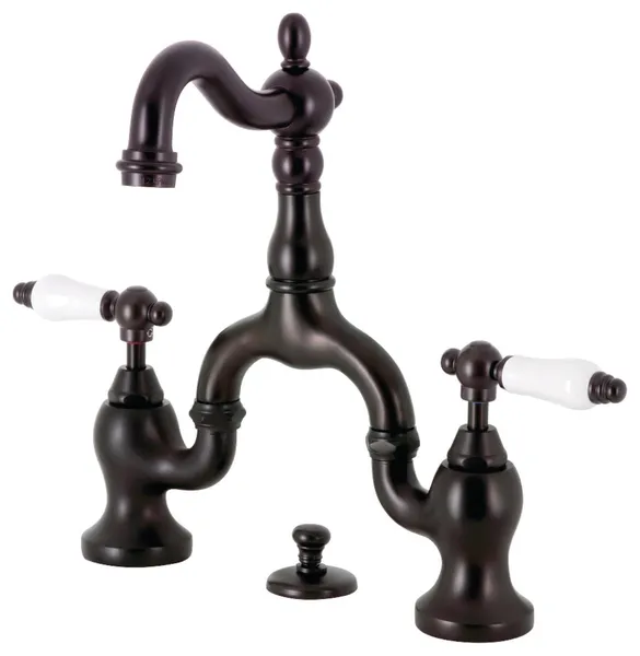 Kingston Brass KS797.PL English Country 1.2 GPM Bridge Bathroom - Oil Rubbed