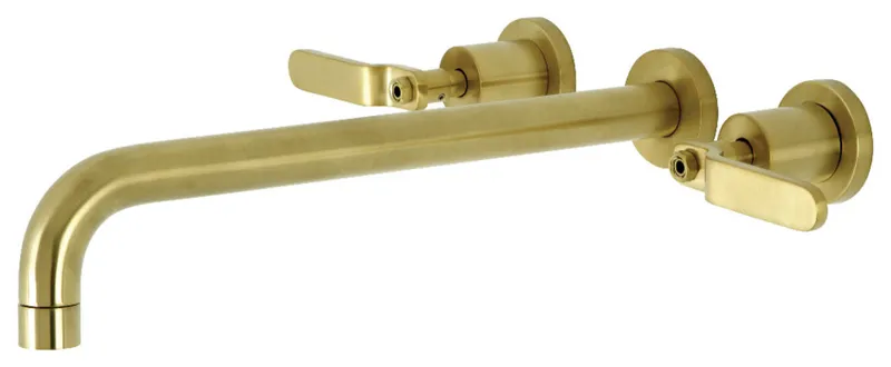 Kingston Brass KS804.KL Whitaker Wall Mounted Roman Tub Filler - Brushed Brass