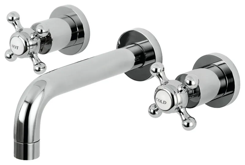 Kingston Brass KS8121BX 2-Handle 8" Wall Mount Bathroom Faucet, Polished Chrome