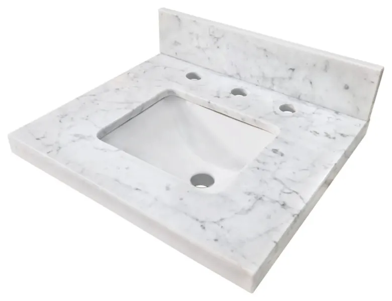 Kingston Brass KVPB1917M38SQ Fredrickson 19" Single Rectangular - Carrara White