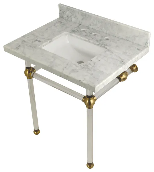 Kingston Brass KVPB3030MASQ Templeton 30" Rectangular Marble Wall - Carrara