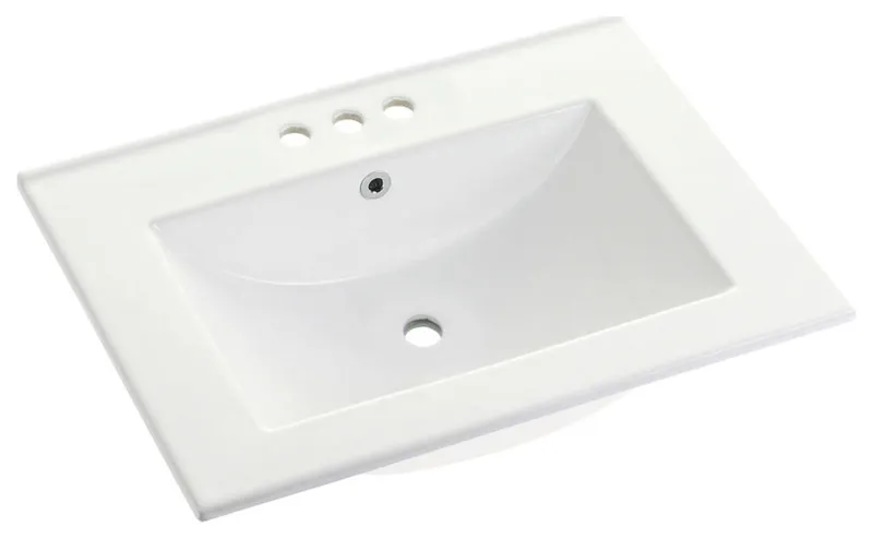 Kingston Brass LBT24187.34 Ultra Modern 24" Ceramic Vanity Top - White