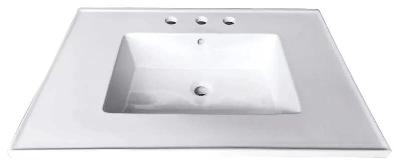 Kingston Brass LBT25227.34 Continental 25" X 22" Ceramic Vanity - White