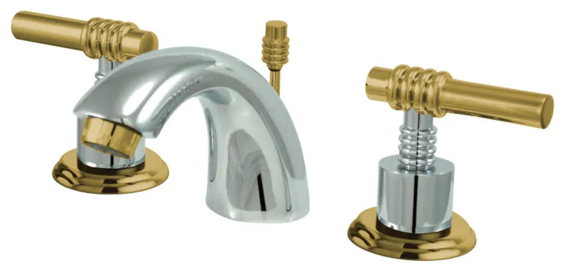 Kingston Brass Mini-Widespread Bathroom Faucet, Polished Chrome/Polished Brass