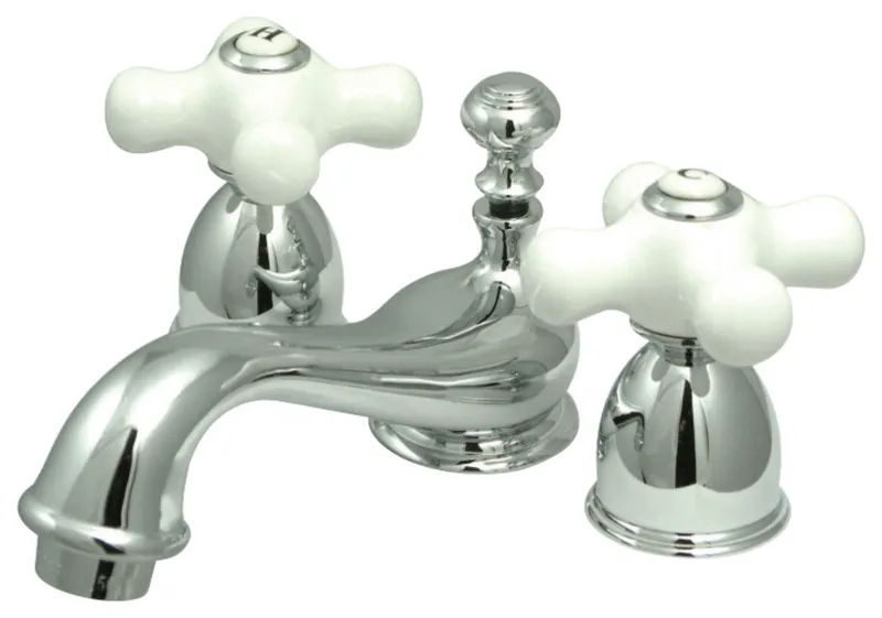 Kingston Brass Mini-Widespread Bathroom Faucet w/Brass Pop-Up, Polished Chrome