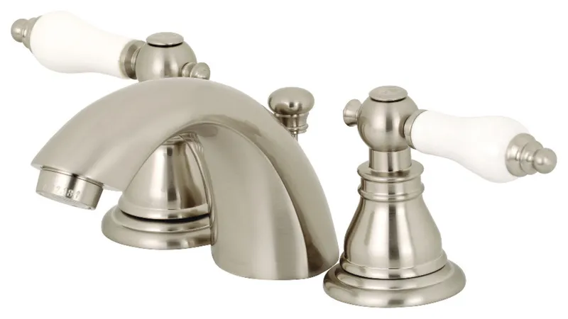 Kingston Brass Mini-Widespread Bathroom Faucet w/Retail Pop-Up, Brushed Nickel
