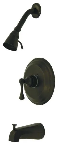 Kingston Brass One Handle Water Saving Tub and Shower Faucet, GKB2635BL