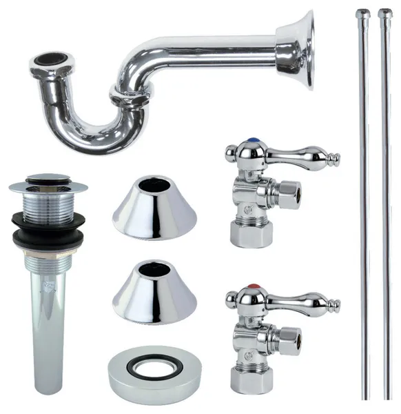 Kingston Brass Plumbing Sink Trim Kitchen With Drain and P Trap, Polished Chrome