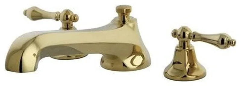Kingston Brass Polished Brass Metropolitan Two Handle Roman Tub Filler KS4302AL