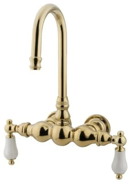 Kingston Brass Polished Brass Vintage Wall Mount Clawfoot Tub Filler CC5T2