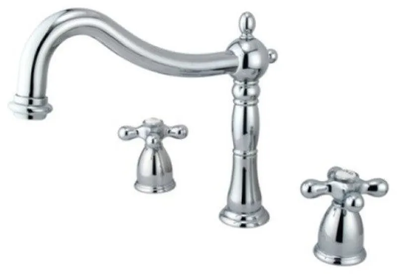Kingston Brass Polished Chrome Heritage Two Handle Roman Tub Filler KS1341AX