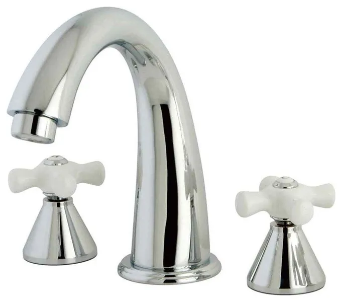 Kingston Brass Polished Chrome Naples Two Handle Roman Tub Filler KS2361PX