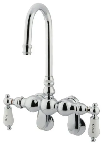 Kingston Brass Polished Chrome Vintage Wall Mount Clawfoot Tub Filler CC86T1
