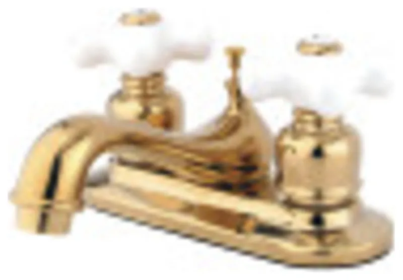 Kingston Brass Restoration 4 in. Centerset Bathroom Faucet, Polished Brass