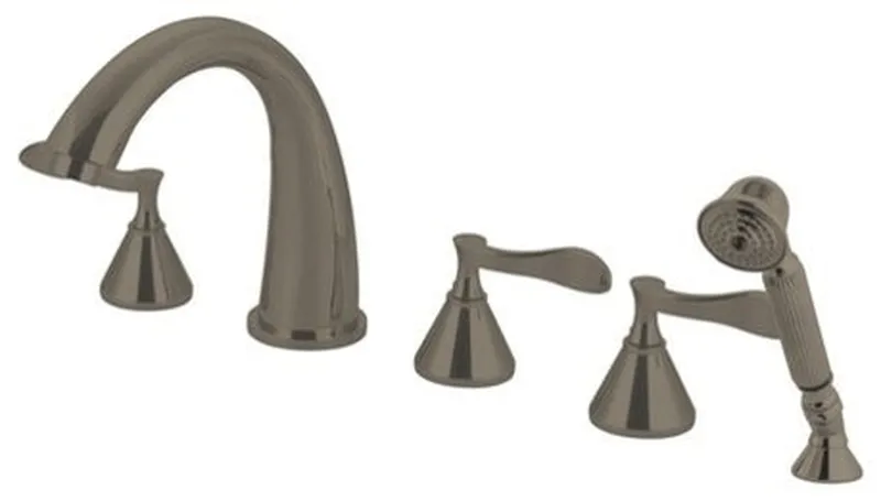 Kingston Brass Roman Tub Faucet With Hand Shower, Brushed Nickel