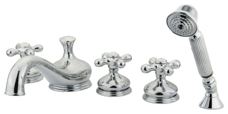 Kingston Brass Roman Tub Faucet With Hand Shower, Polished Chrome