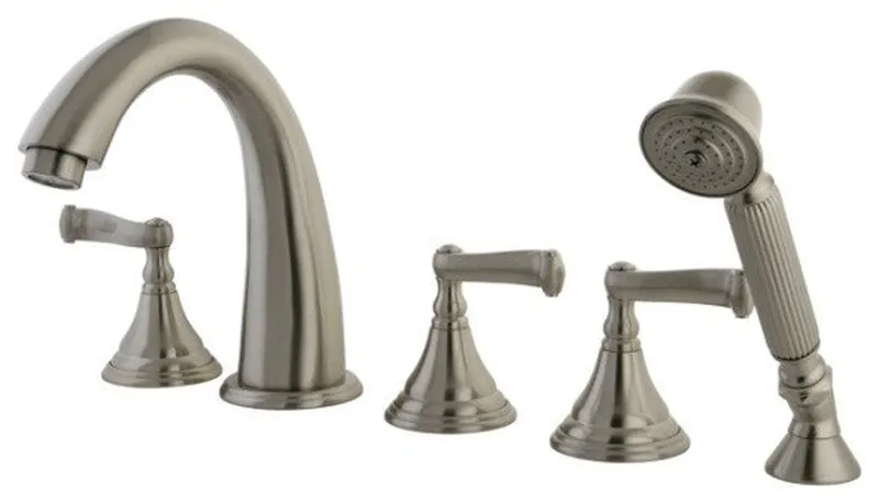 Kingston Brass Royale Satin Nickel Roman Tub Filler with Hand Shower KS53685FL