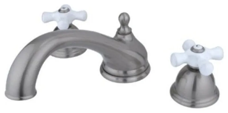 Kingston Brass Satin Nickel Vintage Two Handle Roman Tub Filler KS3358PX