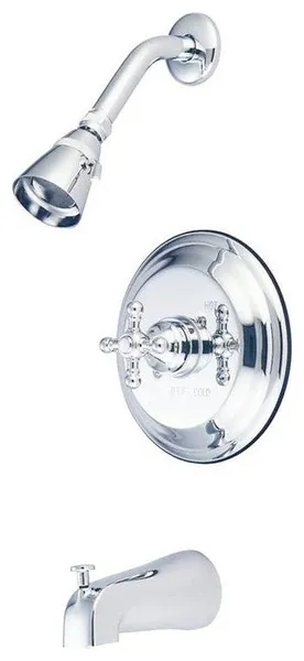 Kingston Brass Single Cross Handle Tub and Shower Faucet, KB2631BXT