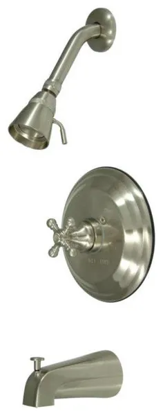 Kingston Brass Single Cross Handle Tub and Shower Faucet, KB2638BX