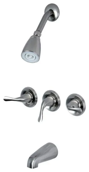 Kingston Brass Three Lever Handle Tub and Shower Faucet, KB2238YL