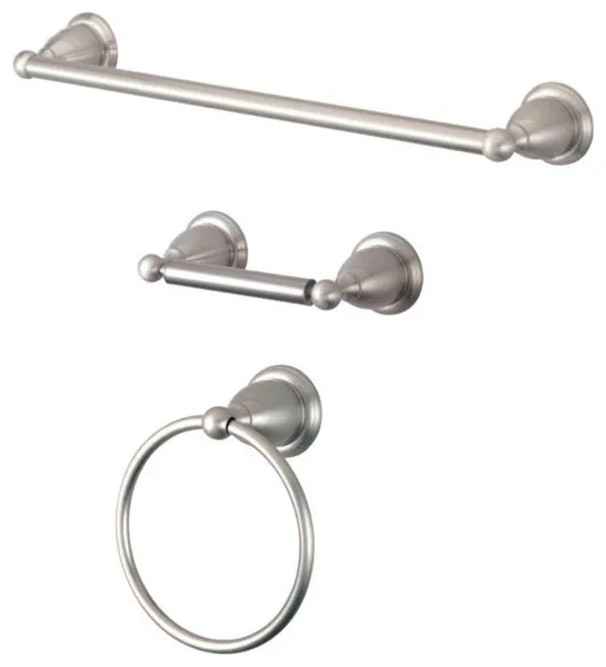 Kingston Brass Three Piece Wall Mount Bathroom Accessory Set, BAK175148SN