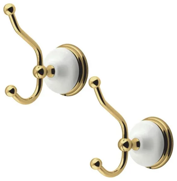 Kingston Brass Victorian 2 3/4" Wall Mount Robe Hook Set, BAK1117PB