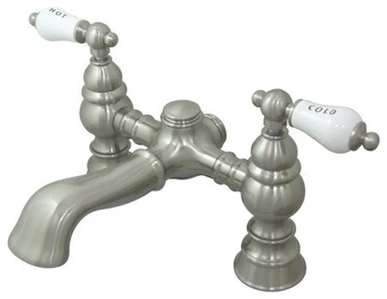 Kingston Brass Vintage-Style Satin Nickel 7" Deck Mount Clawfoot Tub Filler CC11