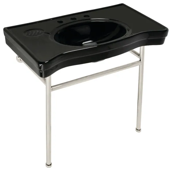 Kingston Brass VPB28140W8.K Bristol 35" Single Basin Console Sink - Black /