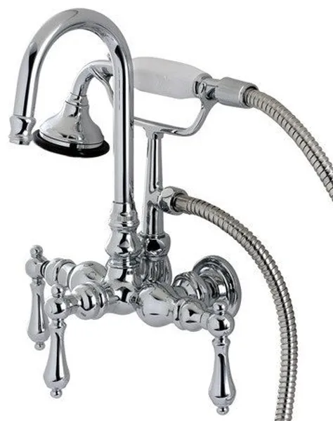 Kingston Brass Wall Mount Clawfoot Tub Faucet, Polished Chrome