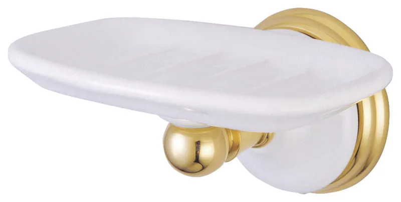 Kingston Brass Wall-Mount Soap Dish Holder, Polished Brass