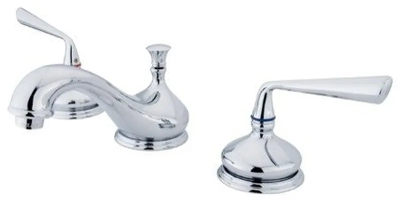 Kingston Brass Widespread Bathroom Faucet With Brass Pop-Up, Polished Chrome