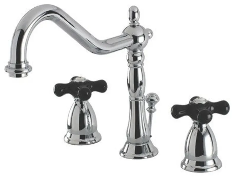 Kingston Brass Widespread Bathroom Faucet With Brass Pop-Up, Polished Chrome