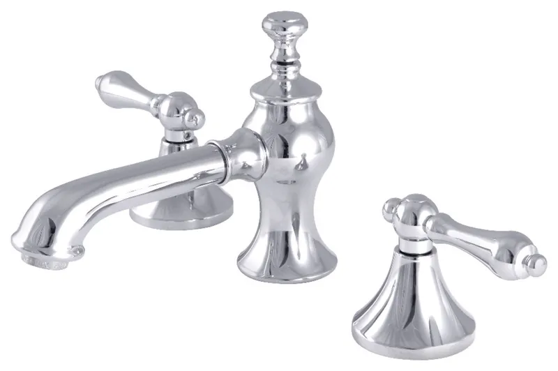 Kingston Brass Widespread Bathroom Faucet With Brass Pop-Up, Polished Chrome