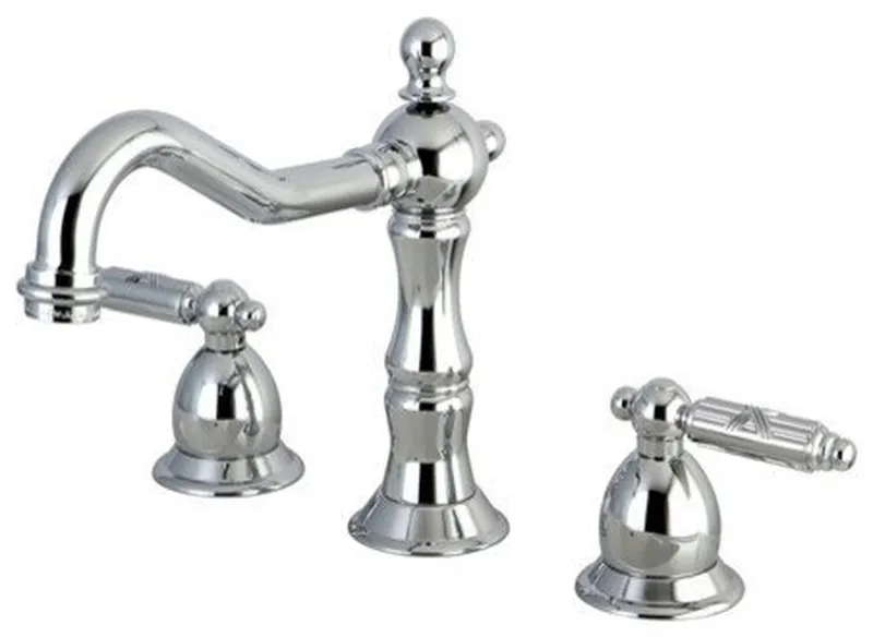 Kingston Brass Widespread Bathroom Faucet With Brass Pop-Up, Polished Chrome
