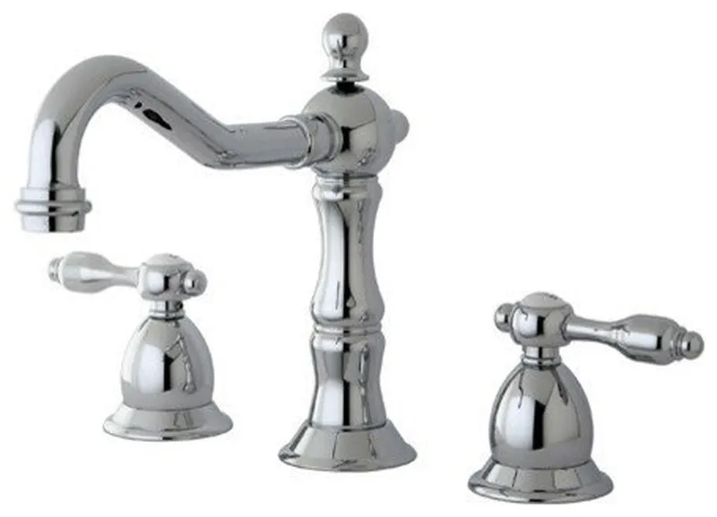 Kingston Brass Widespread Bathroom Faucet With Brass Pop-Up, Polished Chrome