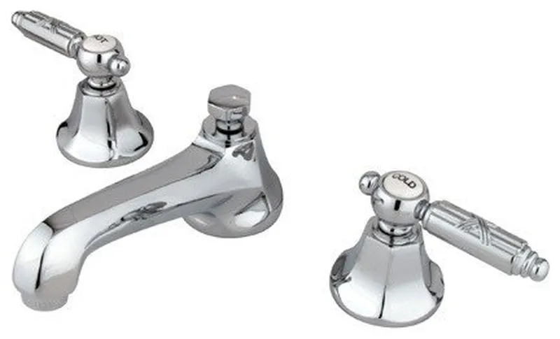 Kingston Brass Widespread Bathroom Faucet With Brass Pop-Up, Polished Chrome