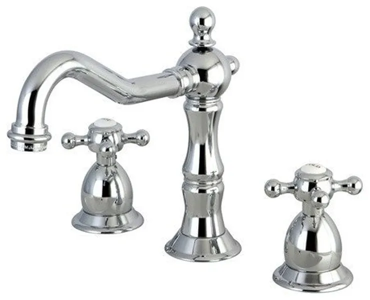 Kingston Brass Widespread Bathroom Faucet With Brass Pop-Up, Polished Chrome