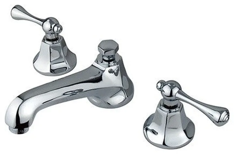 Kingston Brass Widespread Bathroom Faucet With Brass Pop-Up, Polished Chrome