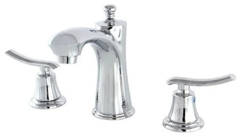 Kingston Brass Widespread Bathroom Faucet With Retail Pop-Up, Polished Chrome