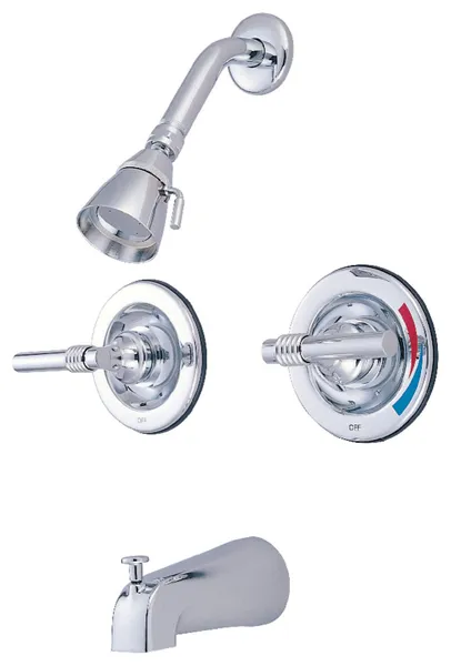 Kingston Pressure Balanced Two-Handle Tub and Shower Faucet, Polished Chrome