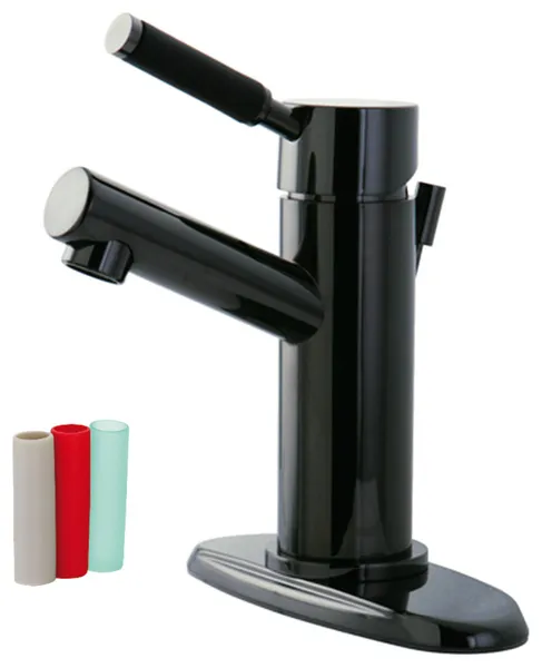 Kingston Single-Handle Bathroom Faucet w/Brass Pop-Up, Black Stainless Steel