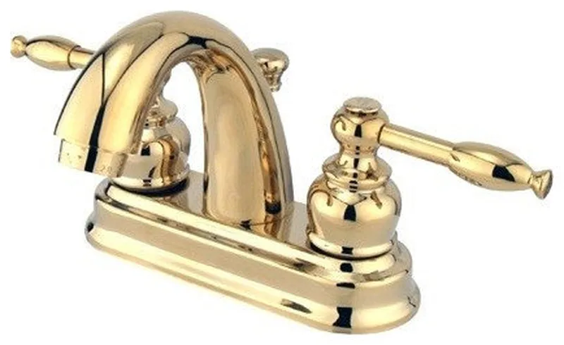 Knight Centerset Lavatory Faucet,Lever Handles,Polished Brass