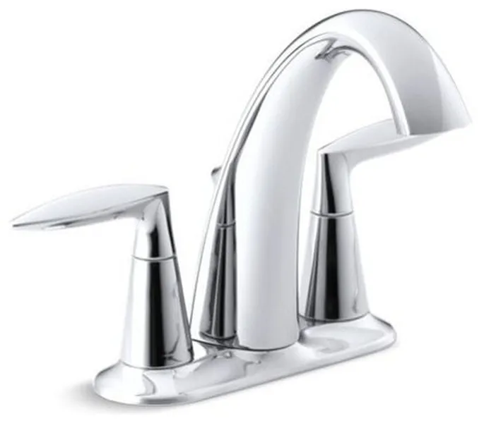 Kohler Alteo Centerset Bathroom Sink Faucet with Lever Handles, Polished Chrome