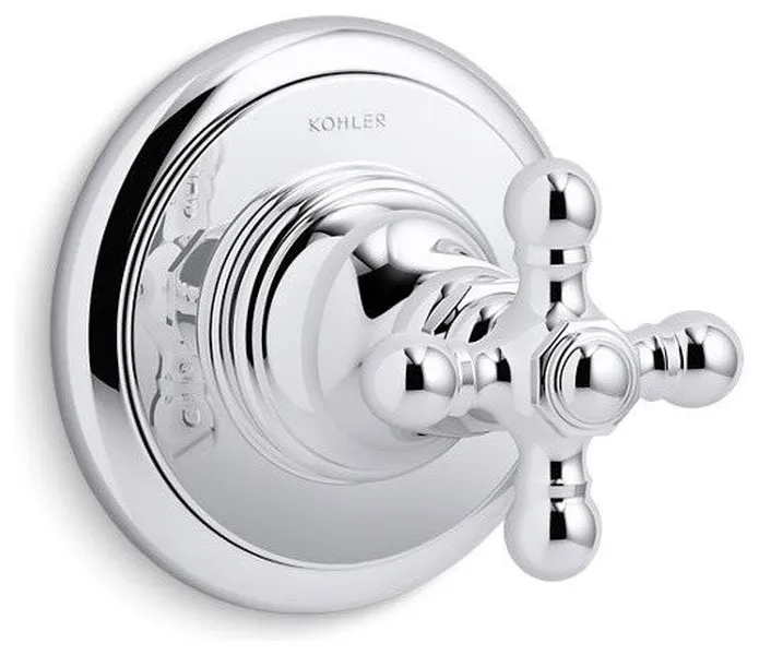 Kohler Artifacts Transfer Valve Trim with Cross Handle, Polished Chrome