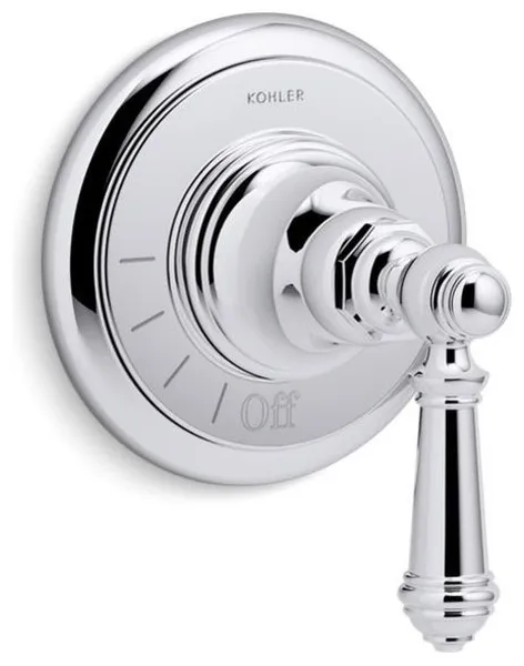 Kohler Artifacts Volume Control Valve Trim with Lever Handle, Polished Chrome