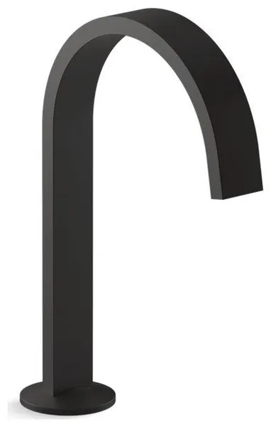 Kohler Components Bathroom Sink Spout With Ribbon Design, Matte Black