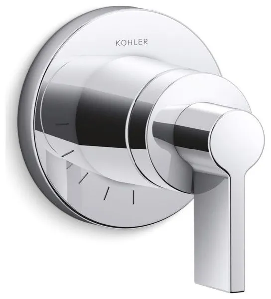 Kohler Components Volume Control Valve Trim With Lever Handle, Polished Chrome