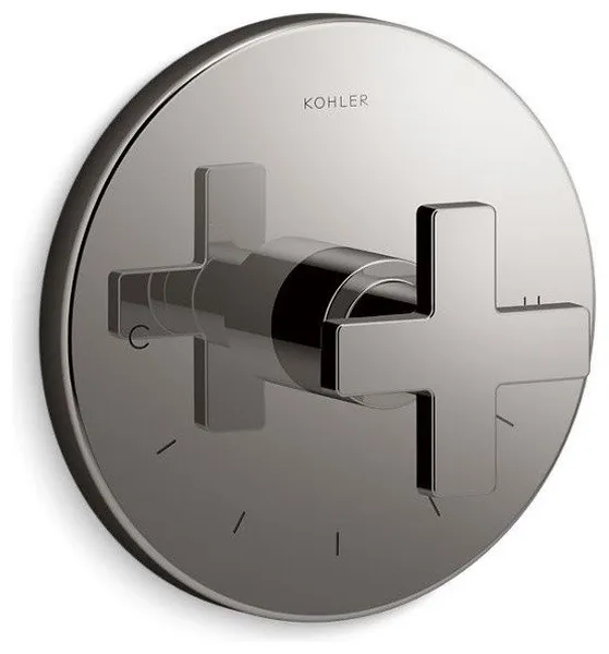 Kohler Composed Thermostatic Valve Trim with Cross Handle, Vibrant Titanium
